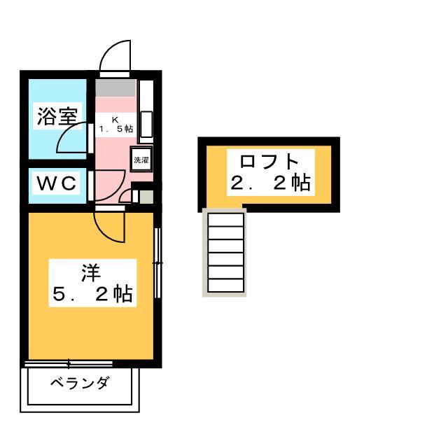 府中ビレッジ(1K/2階)の間取り写真