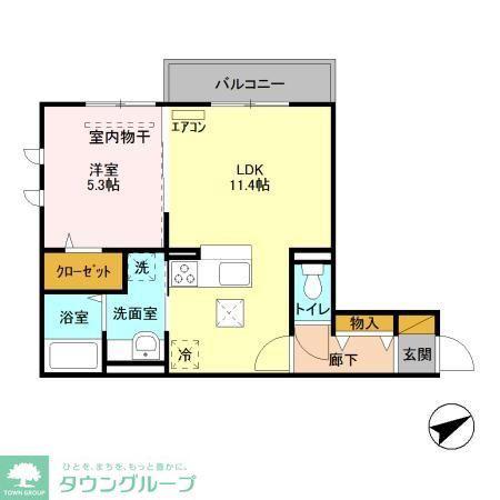 ANNEX(1LDK/1階)の間取り写真