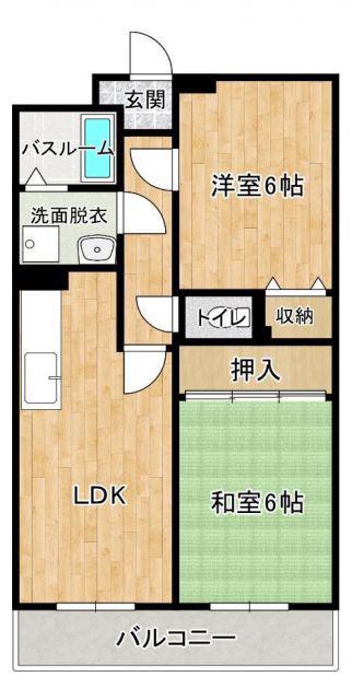 マイシティオグロ(2LDK/3階)の間取り写真