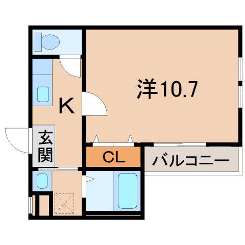 フジパレス中之島サウス(1K/2階)の間取り写真