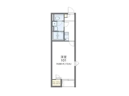ＪＲ筑肥線 姪浜駅 徒歩10分 2階建 築14年(1K/2階)の間取り写真