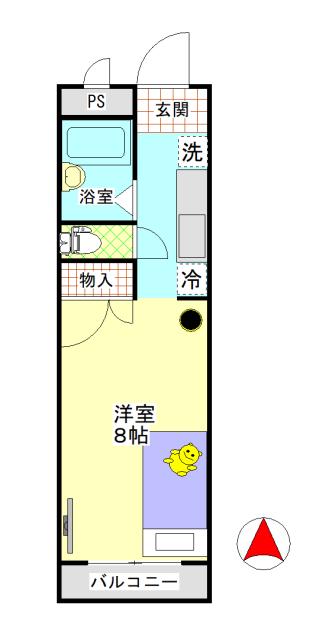 SKマンション(1K/3階)の間取り写真