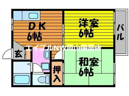 藤田コーポ II(2DK/1階)の間取り写真