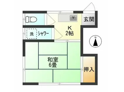 長坂荘(1K/1階)の間取り写真