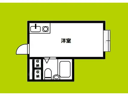昭和グランドハイツ成育(ワンルーム/2階)の間取り写真