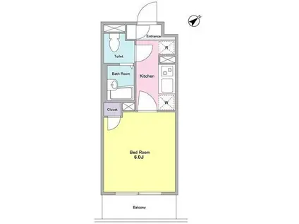 NTPRレジデンス大井町(1K/1階)の間取り写真