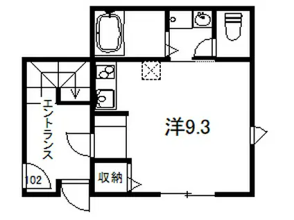 CLAIR MOGAKI(ワンルーム/1階)の間取り写真