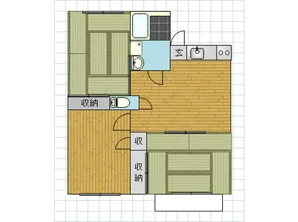 ハイムファインビュー(3DK/2階)の間取り写真