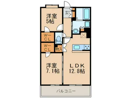 第10ケイコーマンション駅南(2LDK/5階)の間取り写真