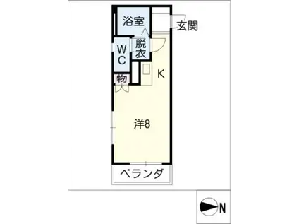 メゾン各務II(ワンルーム/1階)の間取り写真