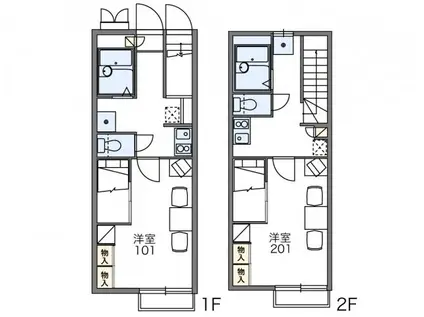 レオパレスクレール(1K/2階)の間取り写真