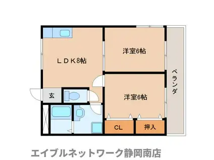 ロジュマンマキノ(2LDK/3階)の間取り写真