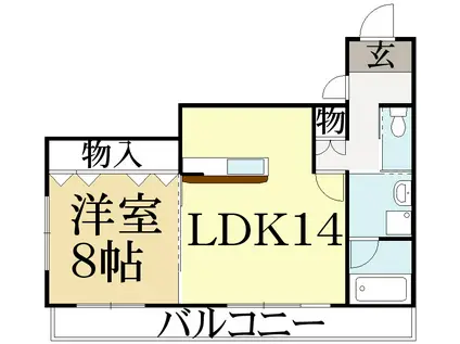 セレッソ比叡(1LDK/1階)の間取り写真