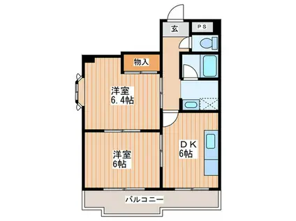 メゾンアトム(2DK/2階)の間取り写真