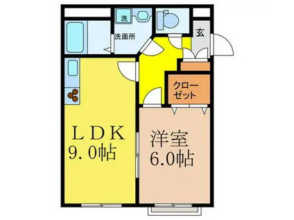 辻マンション(1LDK/4階)の間取り写真