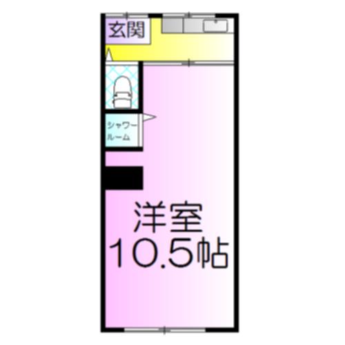 山口文化(ワンルーム/2階)の間取り写真
