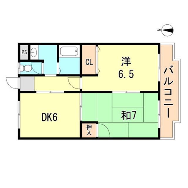 マンションサエイ(2DK/2階)の間取り写真