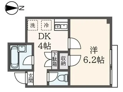 伊達屋荘(1DK/3階)の間取り写真