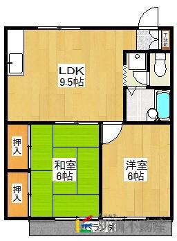 ベル・ラルジュ(2LDK/2階)の間取り写真