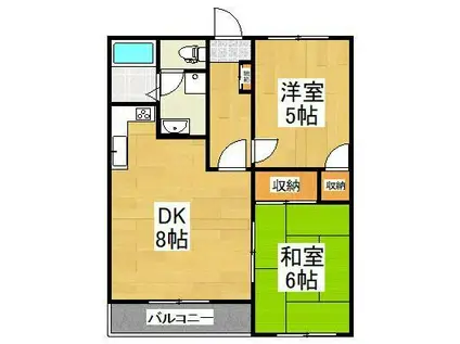クライストマンション(2DK/3階)の間取り写真