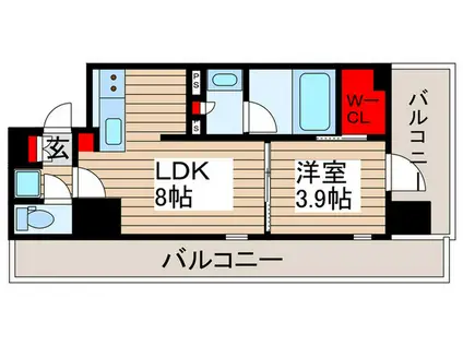 ザ・パークハビオ行徳駅前(1LDK/6階)の間取り写真