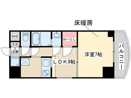 ノルデンタワー新大阪アネックスA棟(1LDK/14階)の間取り写真