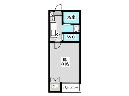 ロイヤルコート(1K/2階)の間取り写真