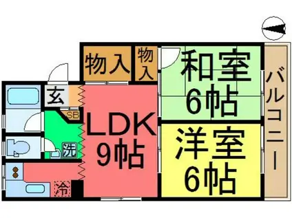 長瀬マンション(2LDK/4階)の間取り写真