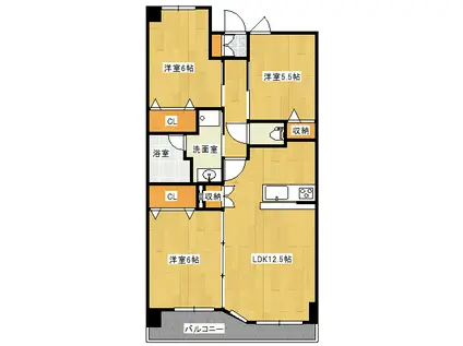 泉ロイヤルタワーST(3LDK/9階)の間取り写真