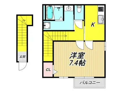 アニメート松下2号館(1K/2階)の間取り写真
