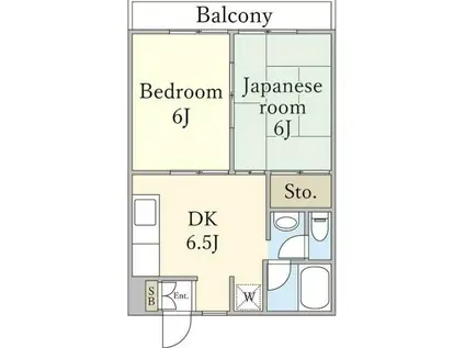 ロキシーハイツ・クレインA棟(2DK/3階)の間取り写真