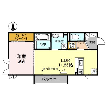 SHIOSAI(1LDK/2階)の間取り写真