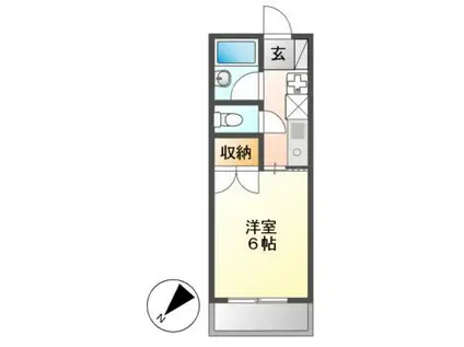 三恵ハイツ(1K/4階)の間取り写真