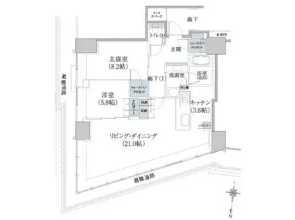 BRILLIA TOWER堂島(2LDK/16階)の間取り写真