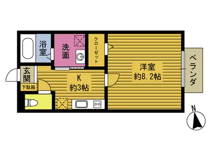 メゾン安岐(1K/2階)の間取り写真