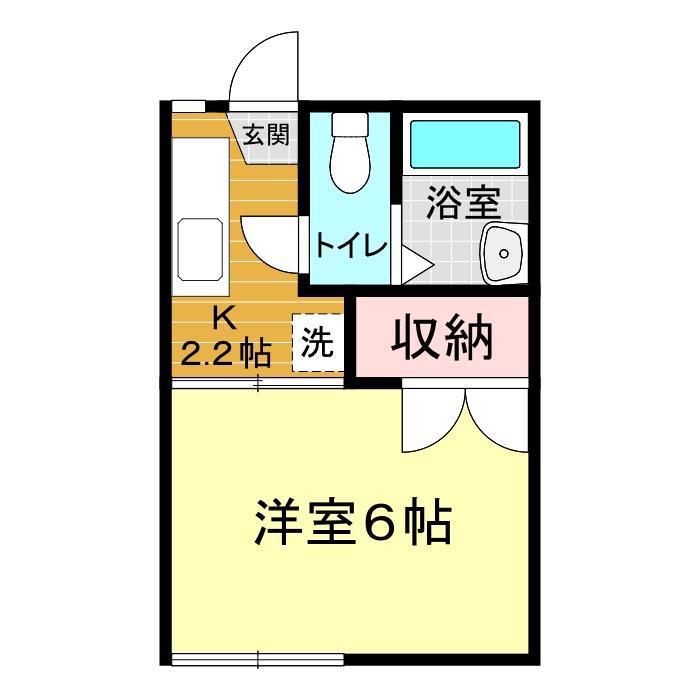 横野ハイツB(1K/1階)の間取り写真