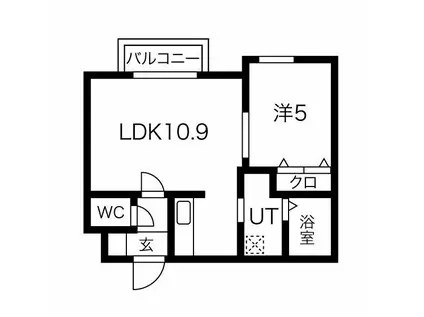 地下鉄東西線 二十四軒駅 徒歩3分 4階建 築12年(1LDK/1階)の間取り写真