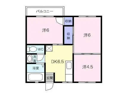ジュネスよこわ(3DK/2階)の間取り写真