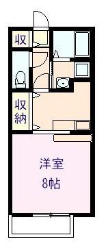 ヴィラージュ(1K/1階)の間取り写真