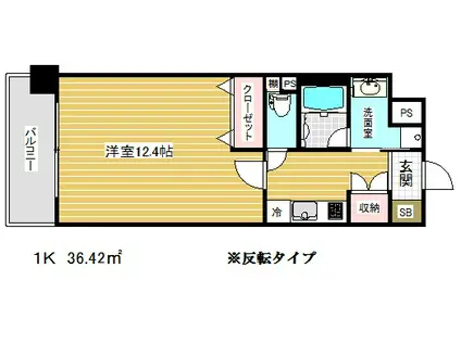 カイセイ新神戸(1K/3階)の間取り写真