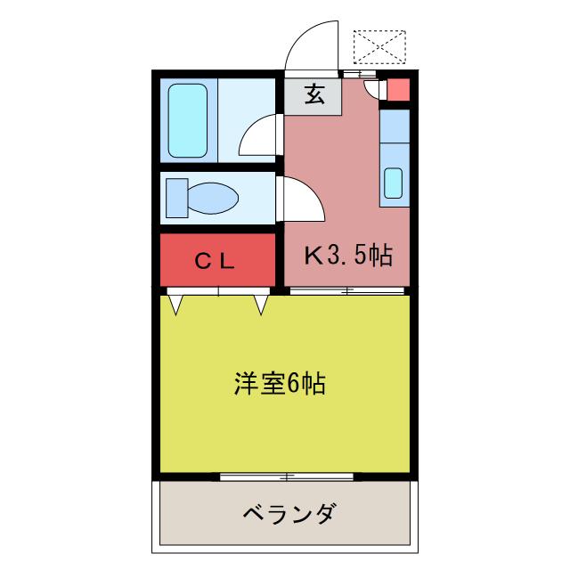 第2田辺コーポ(1K/2階)の間取り写真