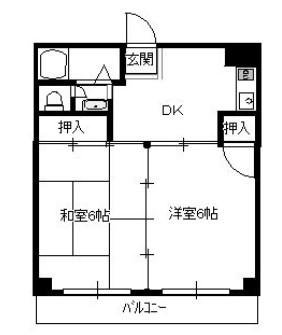 ドリームアイ(2DK/7階)の間取り写真