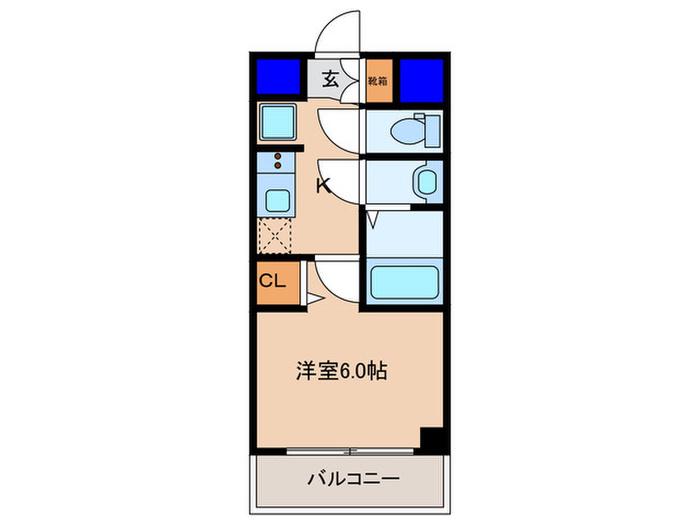 ROYAL ASHLEY GAMO(1K/4階)の間取り写真