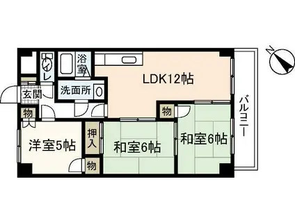 ビラバロンII(3LDK/3階)の間取り写真