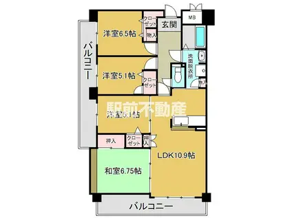 エスプラッツ白山(4LDK/10階)の間取り写真