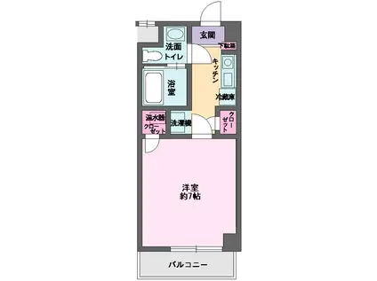 OKA栄ハイツ(1K/3階)の間取り写真