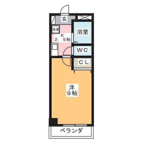 A・CITY日の出(1K/5階)の間取り写真