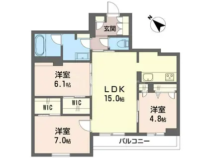 ツイン・フェリーチェ(3LDK/3階)の間取り写真