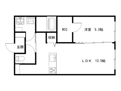 エクセルスクエアレジデンス(1LDK/1階)の間取り写真