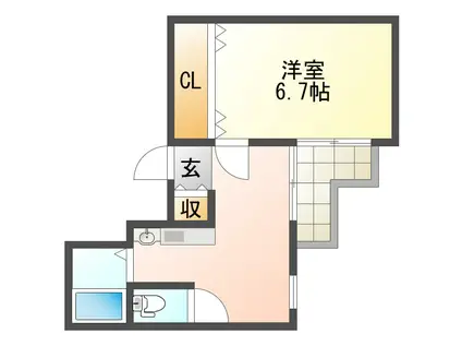 サンパレス21垂水(1DK/3階)の間取り写真